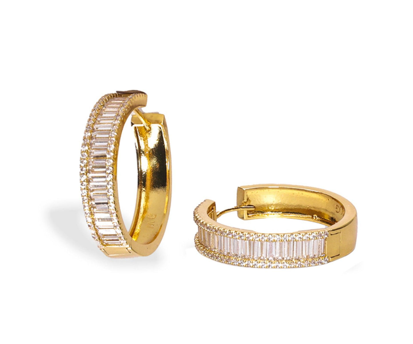 Baguette Medium Hoop Earring