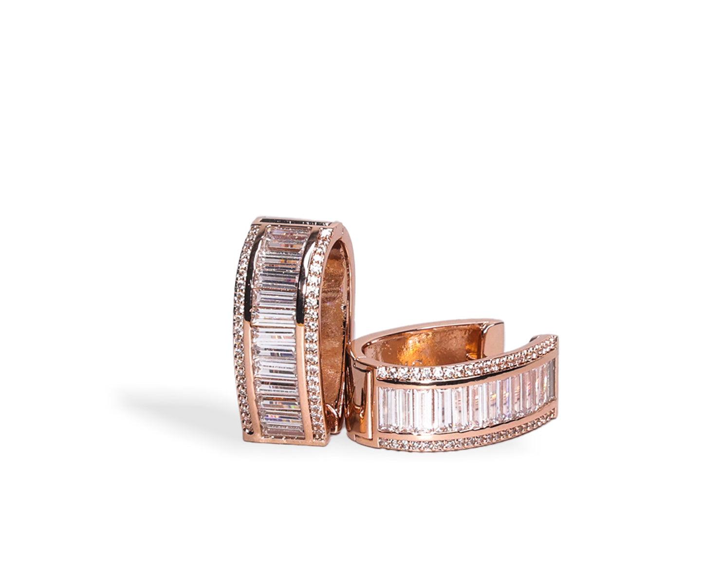 Baguette Oval Hoop Earring