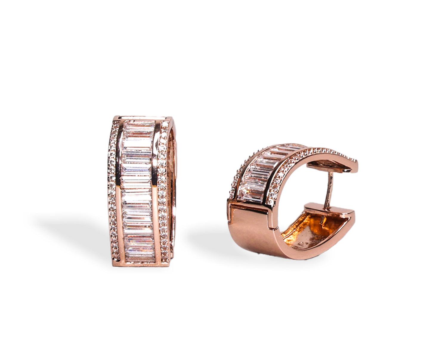 Baguette Oval Hoop Earring