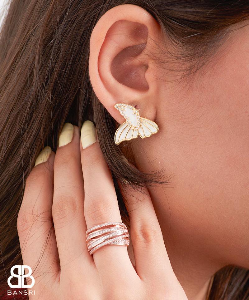 Criss Cross Crystal Statement Ring