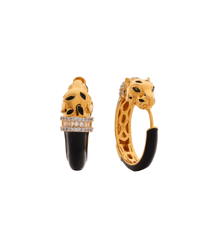Gold Panthera Head Necklace, Cuff, Earrings & Ring