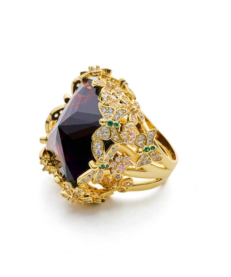 Chrysalis Nur Amythest Cocktail Ring