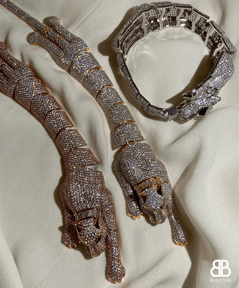 Glam Crystal Encrusted Panther Bracelet