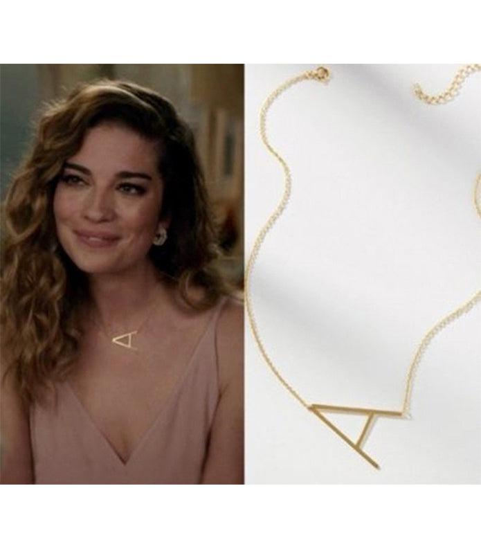 Sideway Big Initial 18k Gold Plated A-Z Pendant Necklace