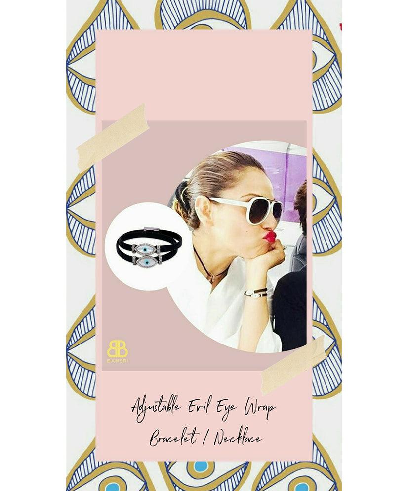 Double Evil Eye Wrap Bracelet & Choker Necklace