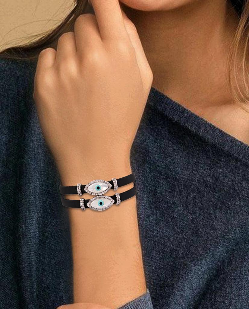 Double Evil Eye Wrap Bracelet & Choker Necklace