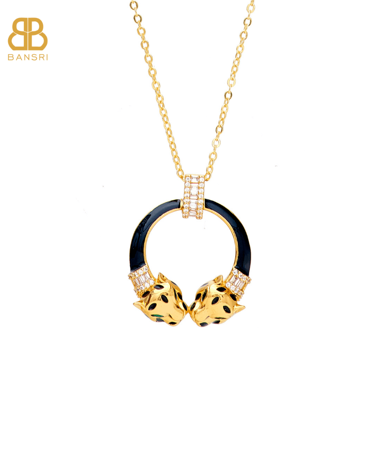 Gold Panthera Head Necklace, Cuff, Earrings & Ring