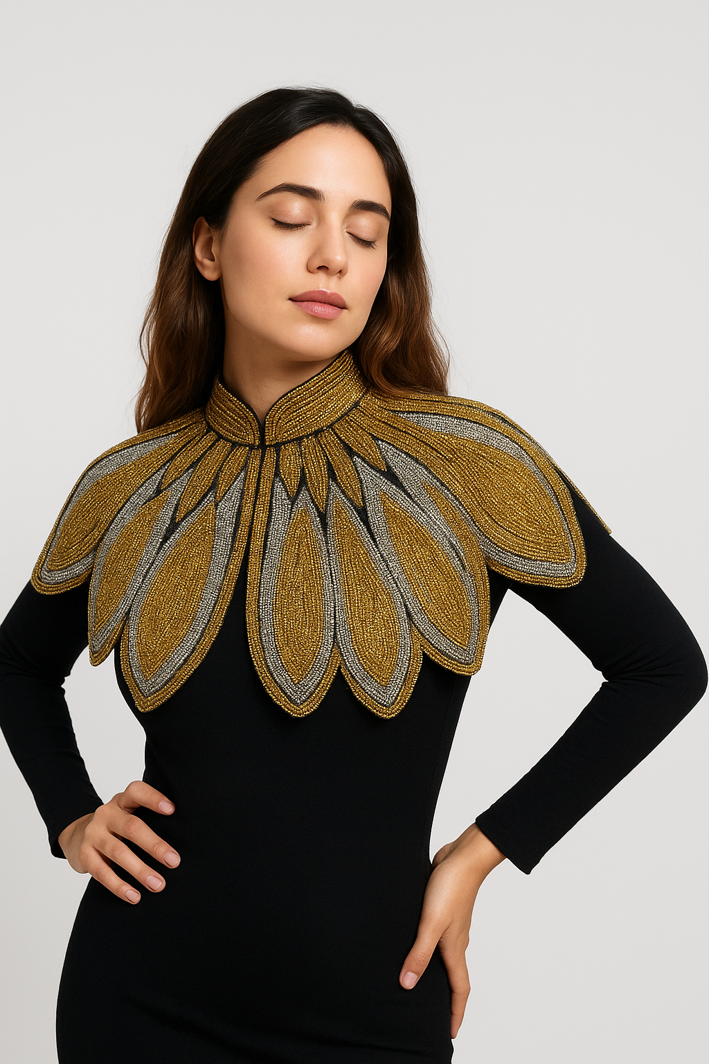 Lotus Petal Foliel Two-Toned Goddess Cape