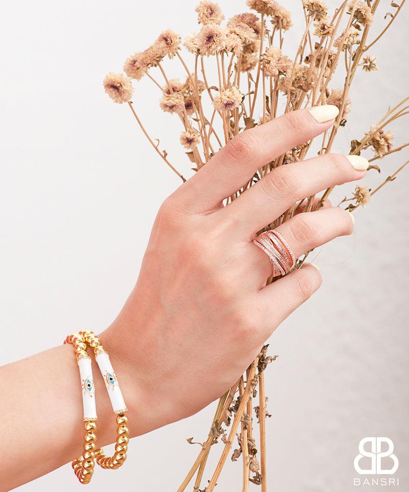 Criss Cross Crystal Statement Ring