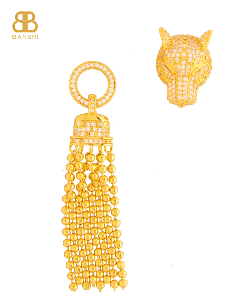 Gold Twisted Crystal Studded Collar Choker Necklace & Earring Set