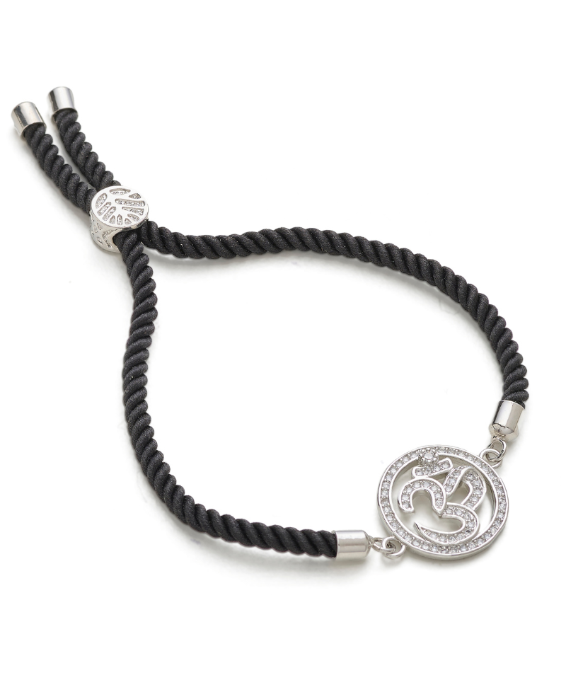 Om Adjustable Cord Bracelet