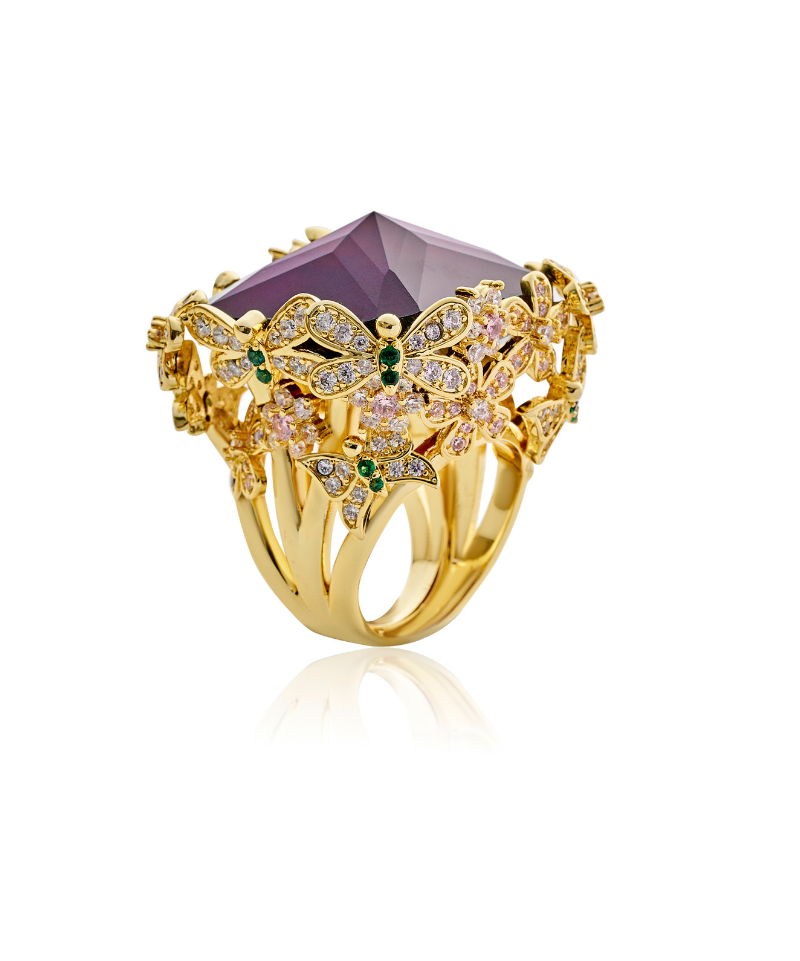 Chrysalis Nur Amythest Cocktail Ring
