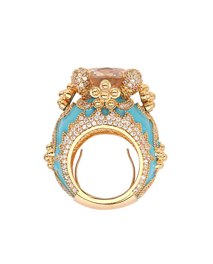 Isabeau Goddess Gold Citrine Cocktail Ring