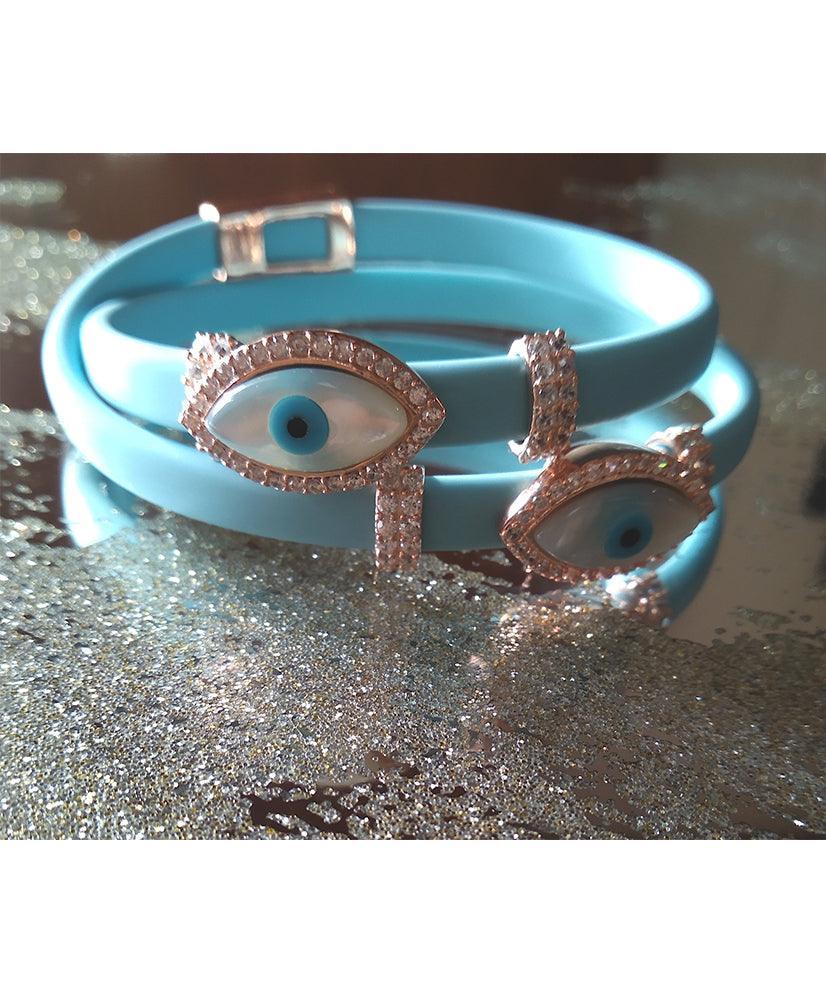 Double Evil Eye Wrap Bracelet & Choker Necklace