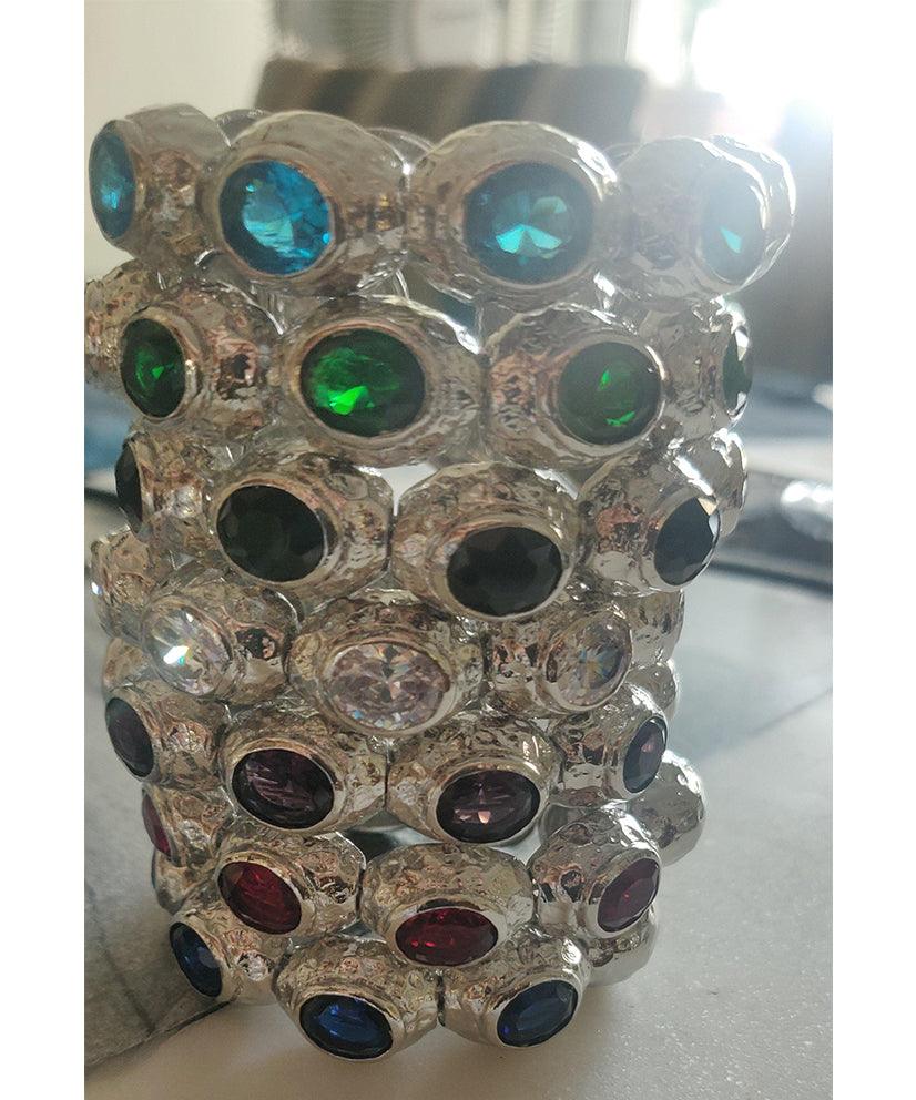 Bedazzle Flexi Bangle Bracelet - Silver
