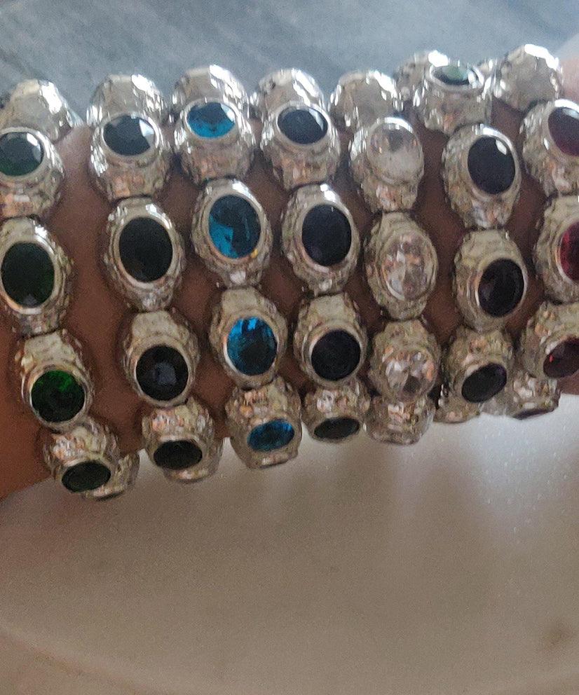 Bedazzle Flexi Bangle Bracelet - Silver