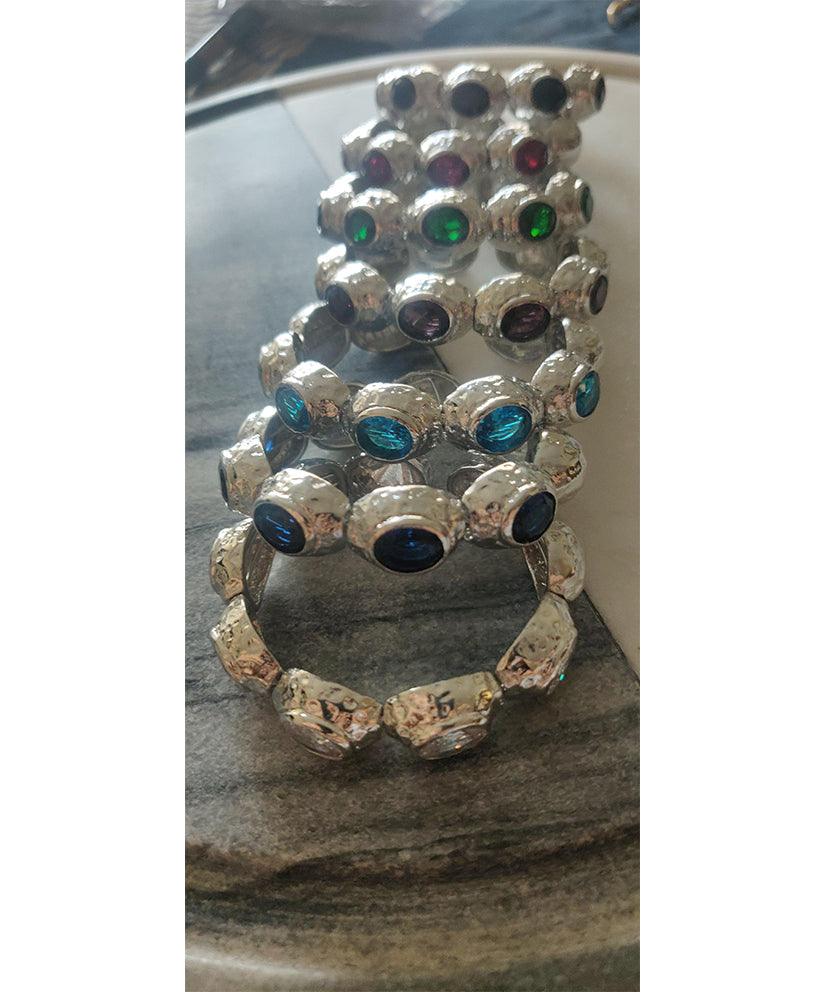 Bedazzle Flexi Bangle Bracelet - Silver