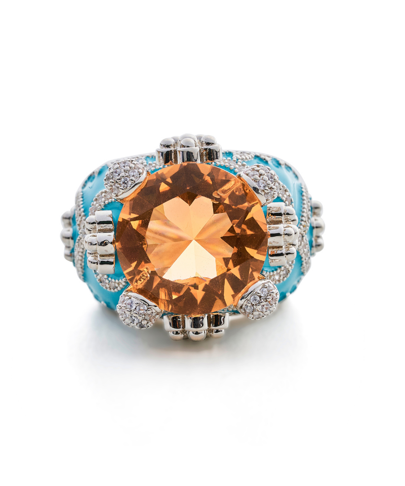 Isabeau Goddess Silver Citrine Cocktail Ring