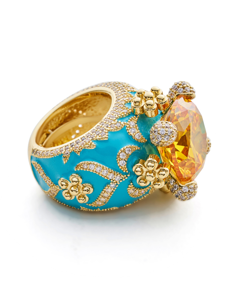Isabeau Goddess Gold Citrine Cocktail Ring
