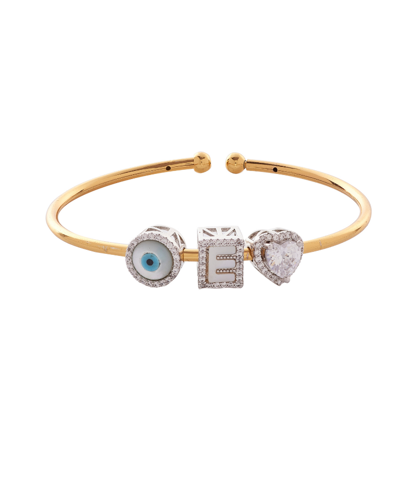Wish Good Personalized Charm Slide Bangle Bracelet