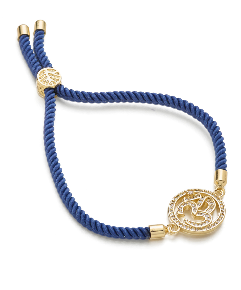 Om Adjustable Cord Bracelet