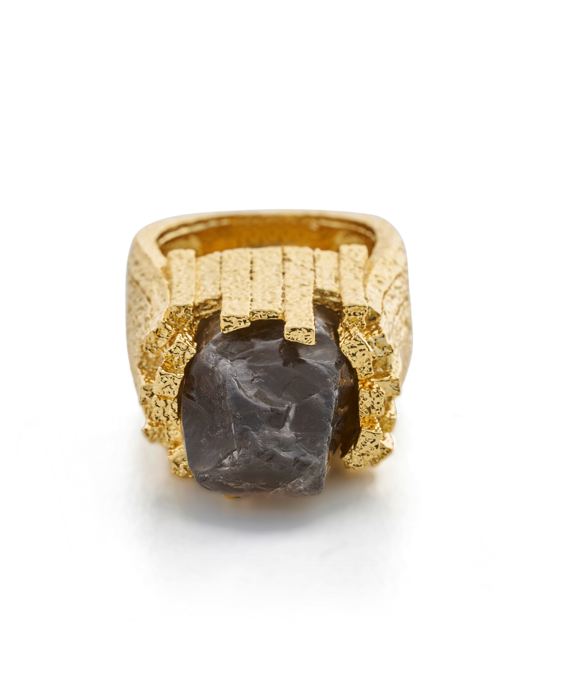 Burj Medusa Smokey Quartz Goddess Cocktail Ring