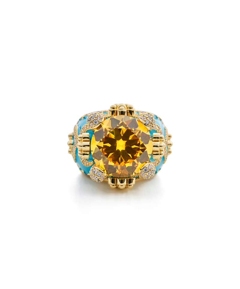 Isabeau Goddess Gold Citrine Cocktail Ring