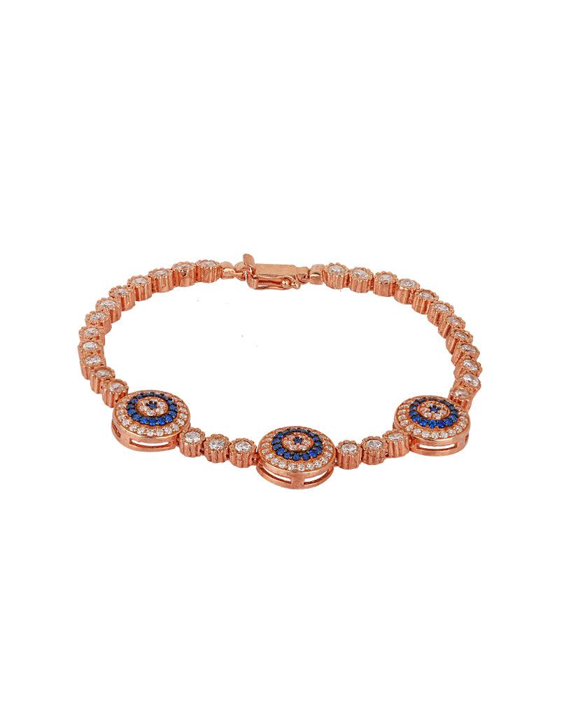 Trinity Evil Eye Tennis Bracelet with Swarovski Crystals & CZ Stones