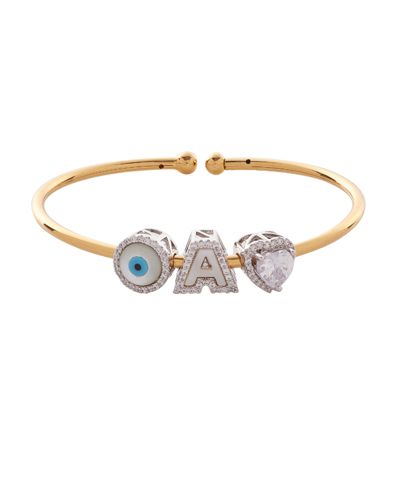 Wish Good Personalized Charm Slide Bangle Bracelet