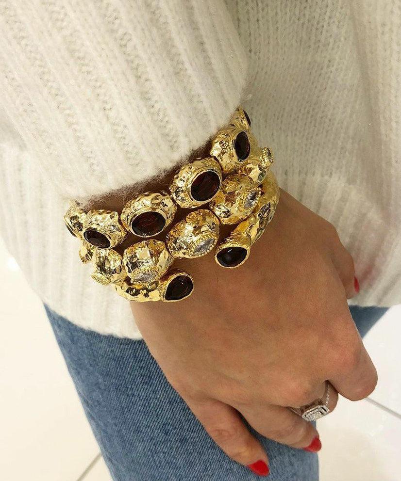 Bedazzle Flexi Bangle Bracelet - Gold