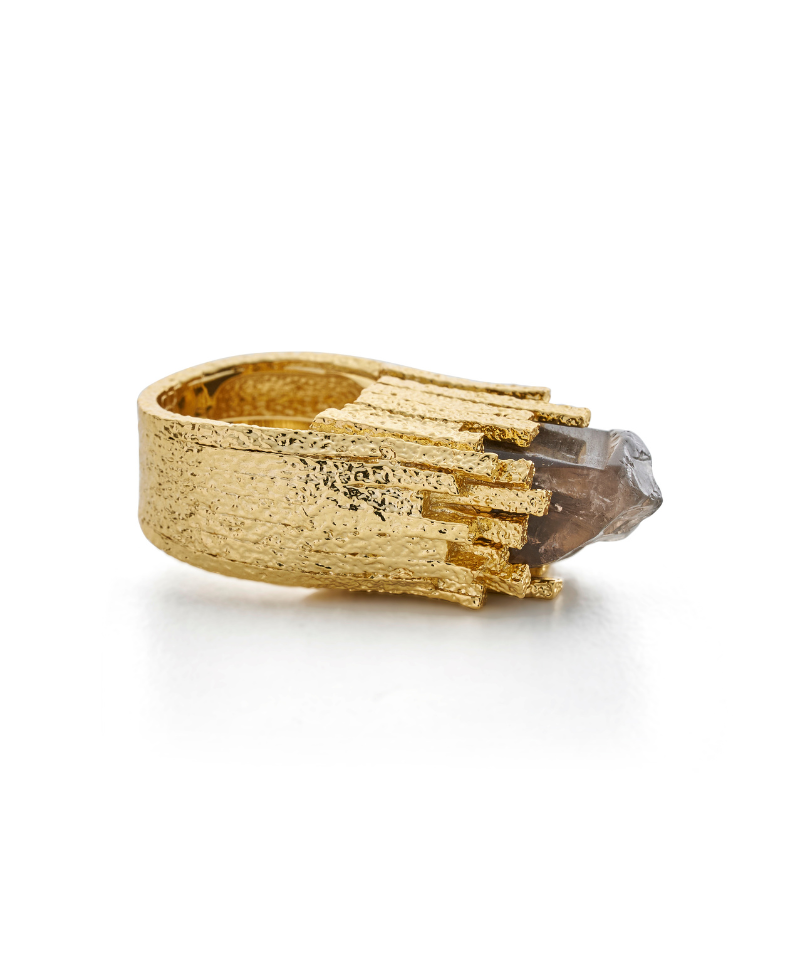 Burj Medusa Smokey Quartz Goddess Cocktail Ring