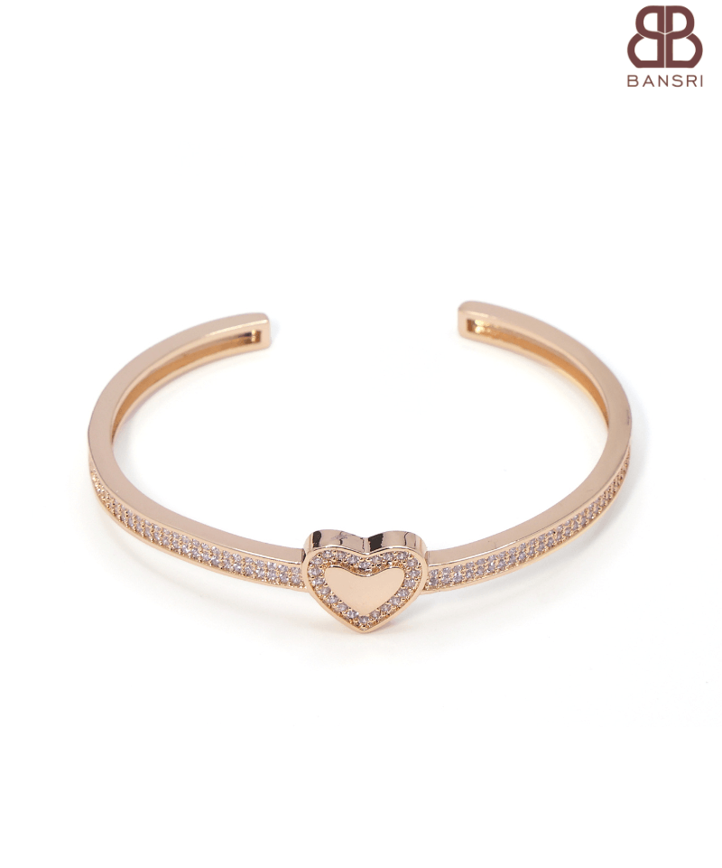 Adjustable Crystal Studded Heart Bracelet