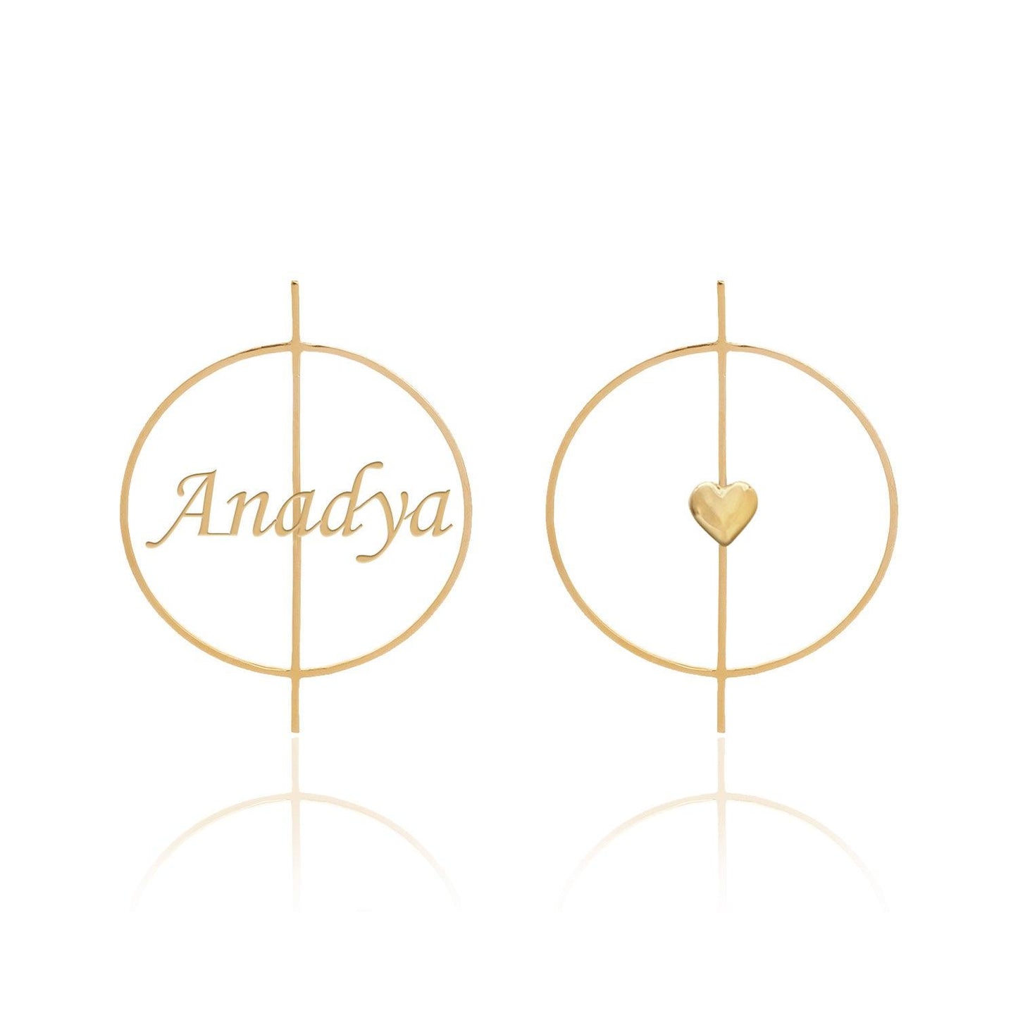 Personalized Name & Heart Hoop Earrings