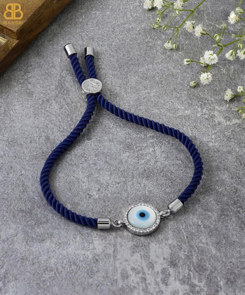 Evil Eye Disc Adjustable Cord Bracelet