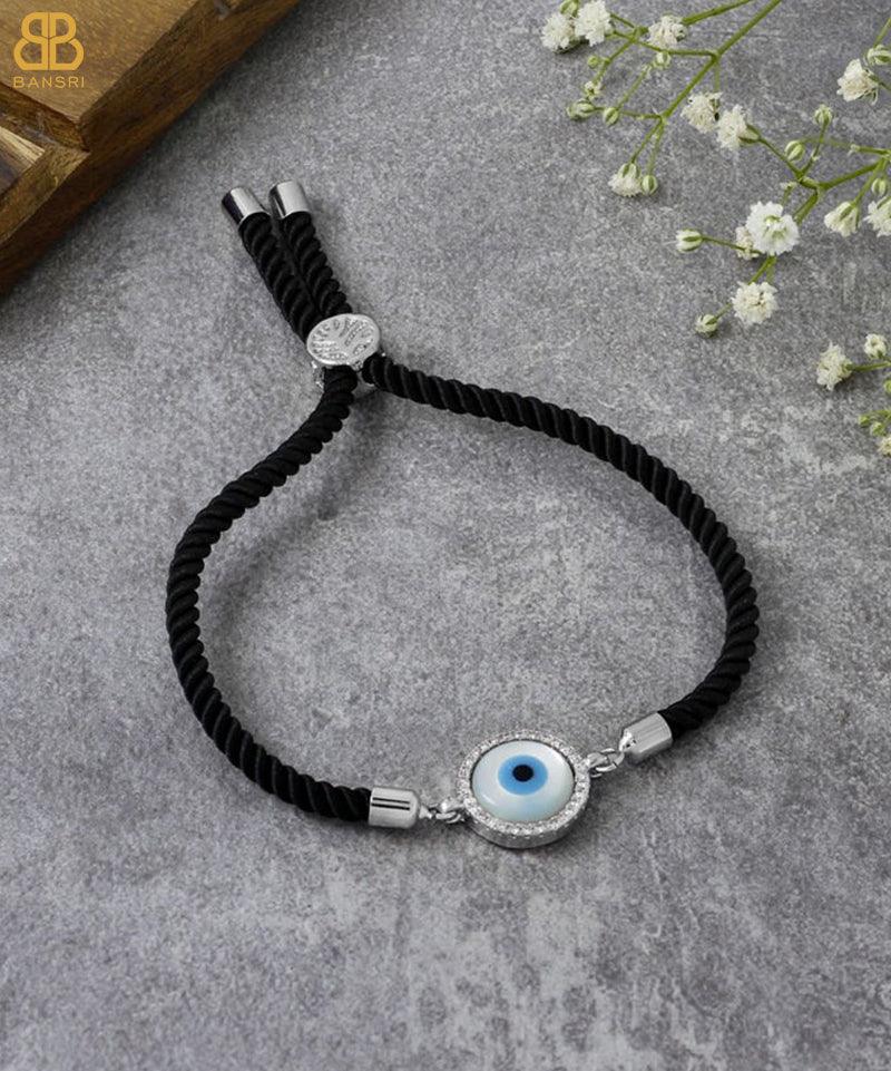 Evil Eye Disc Adjustable Cord Bracelet