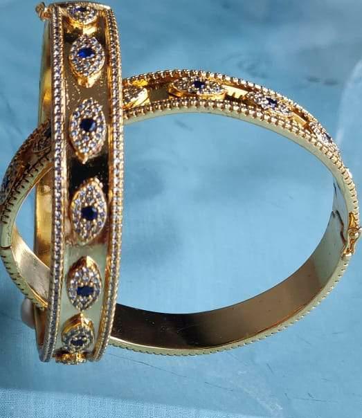 Evil Eye Side Opening Bangle Bracelet