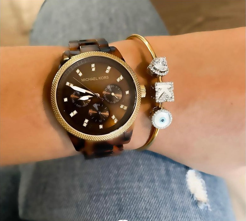 Wish Good Personalized Charm Slide Bangle Bracelet