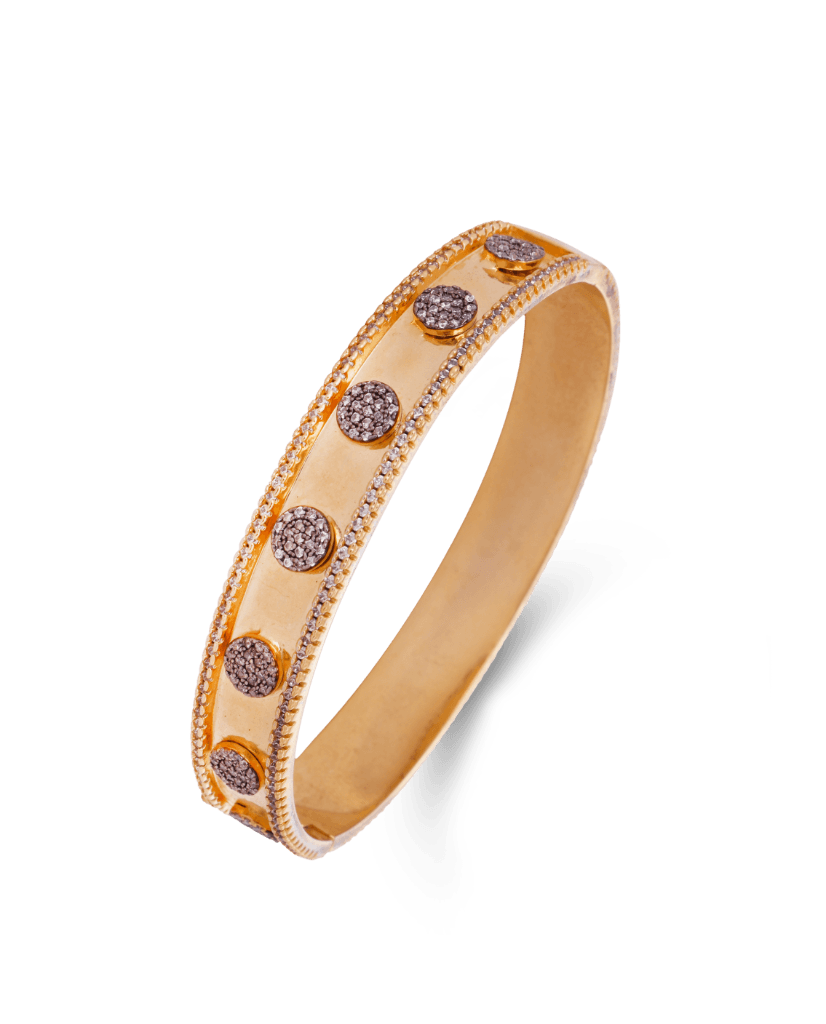 Circular Studded Side Opening Bangle Bracelet