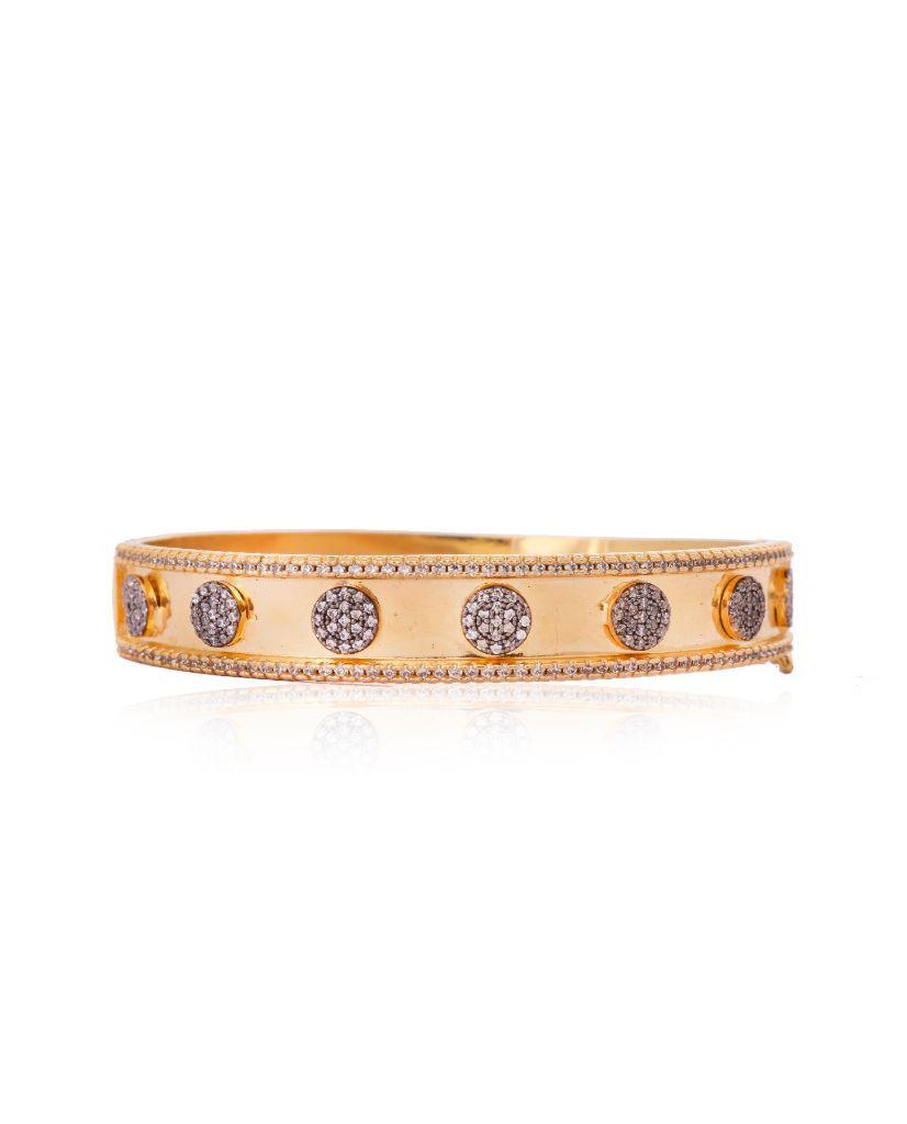 Circular Studded Side Opening Bangle Bracelet