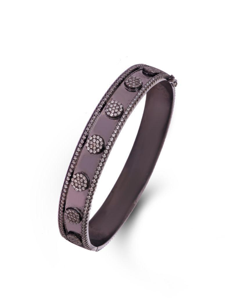 Circular Studded Side Opening Bangle Bracelet