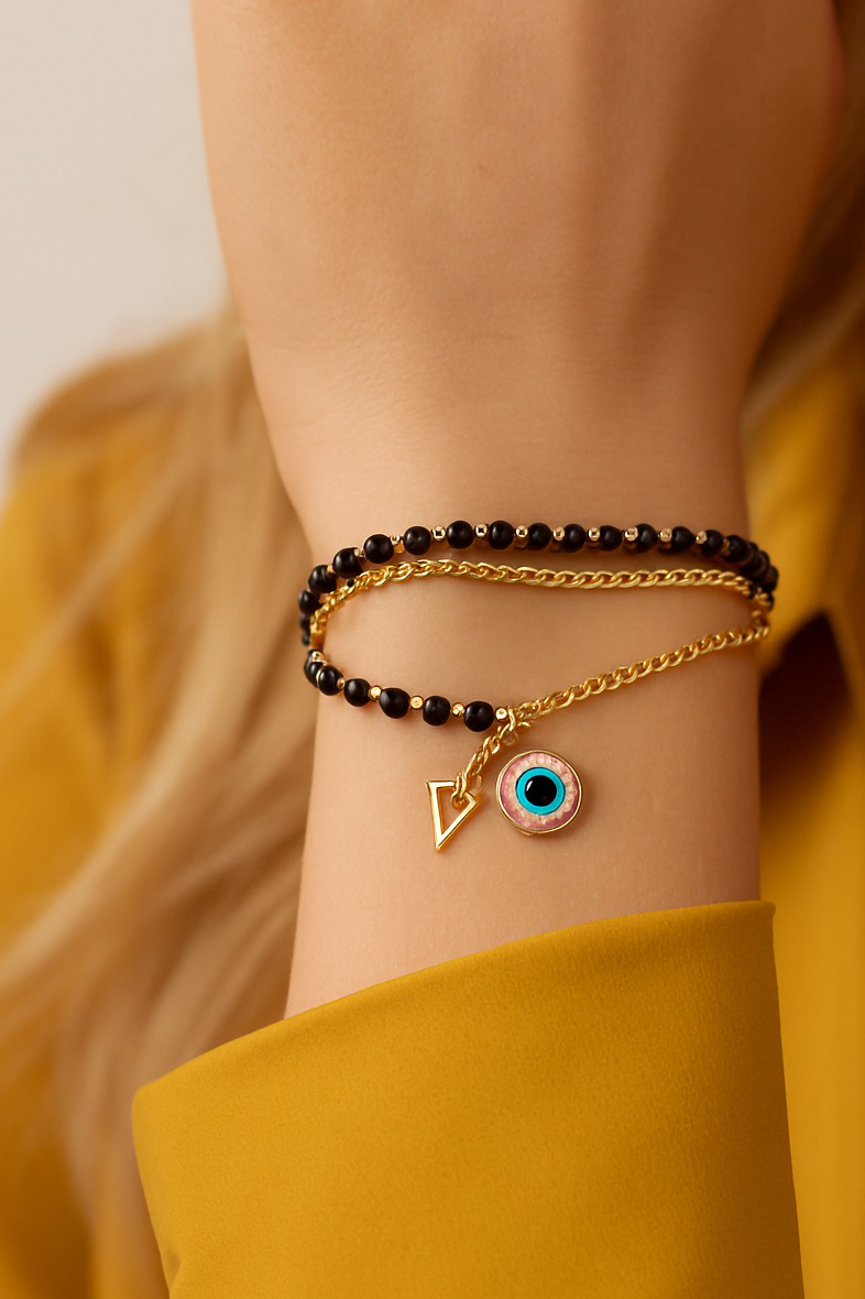Personalized Initial Evil Eye Mangalsutra Bracelet