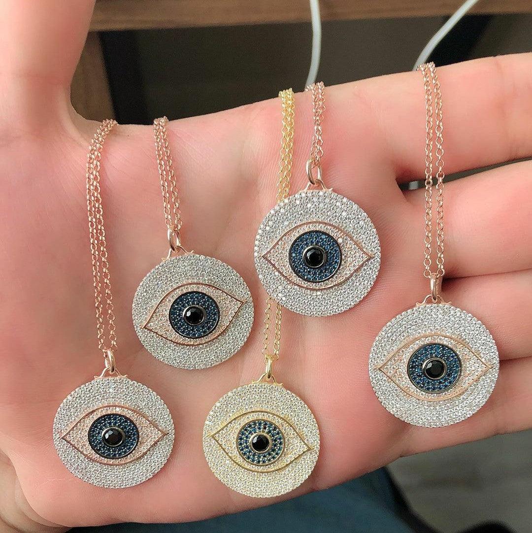 Glam Medallion Evil Eye Necklace