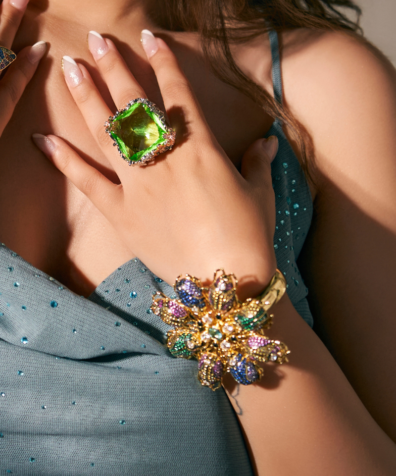 Chrysalis Nur Jade Goddess Cocktail Ring