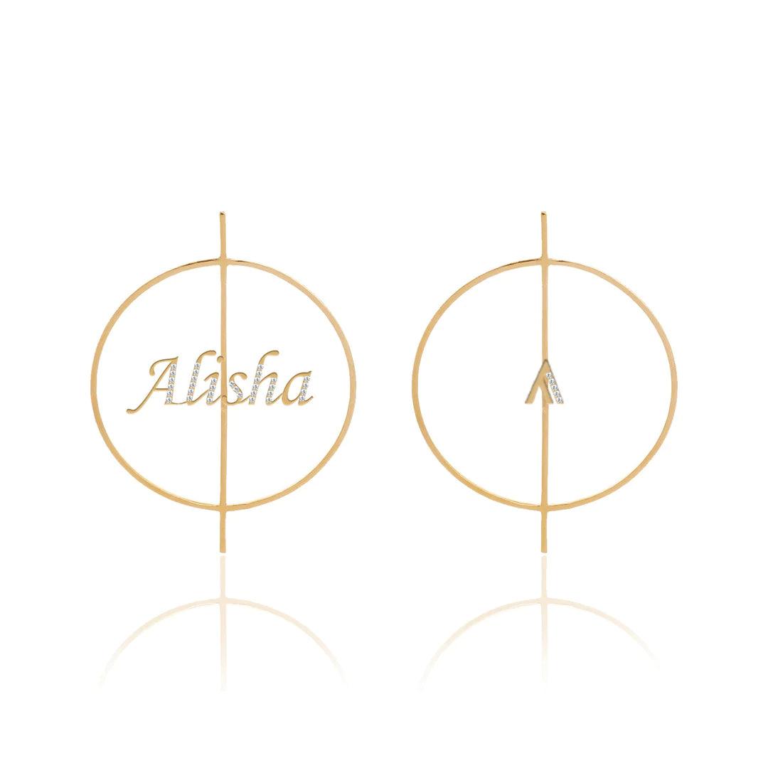 Personalized Name & Arrow Hoop Earrings