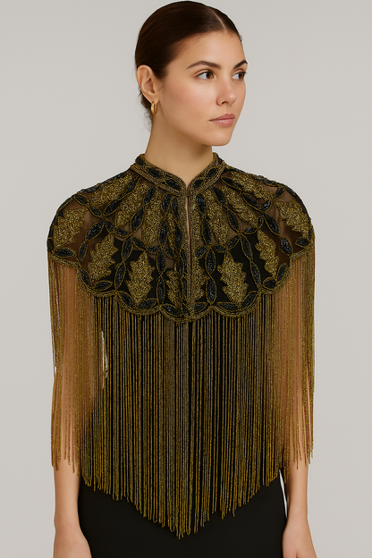 Sierra Bejeweled Tassel Cape