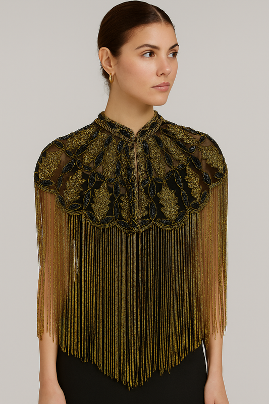 Sierra Bejeweled Tassel Cape