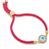 Evil Eye Disc Adjustable Cord Bracelet For Men