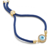 Evil Eye Disc Adjustable Cord Bracelet For Men