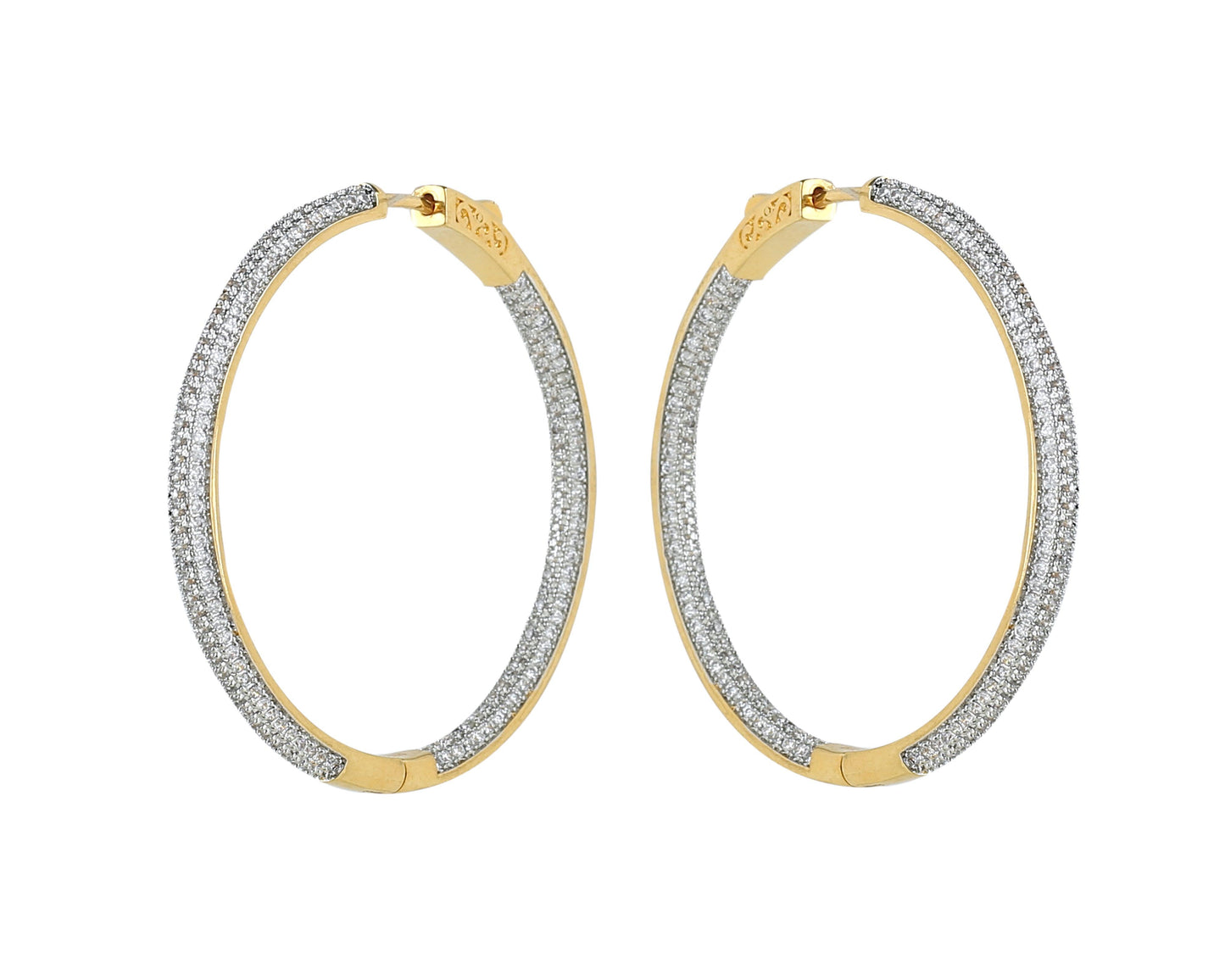 Diamond crystal encrusted Big Size Hoop Earrings