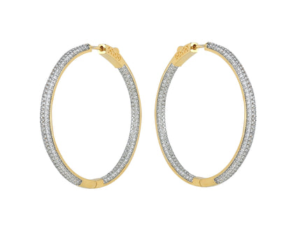 Diamond crystal encrusted Big Size Hoop Earrings